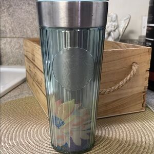 Starbucks Silver and Blue Tumbler